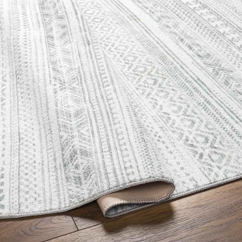 Kennia Global Washable Rug, Cream/Light Gray