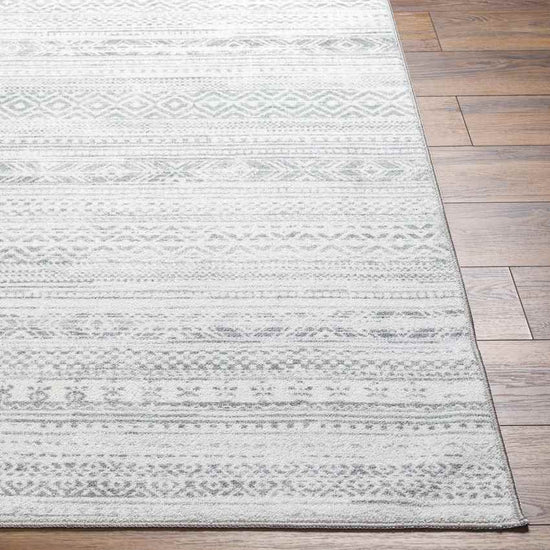 Kennia Global Washable Rug, Cream/Light Gray