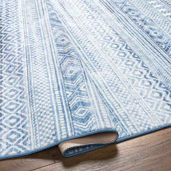 Kennia Global Washable Rug, Cyan