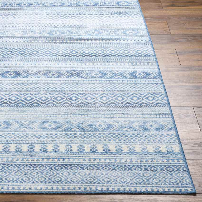 Kennia Global Washable Rug, Cyan