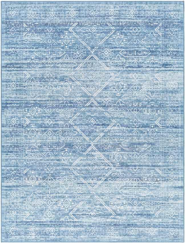 Rosalind Traditional Washable Rug, Cobalt