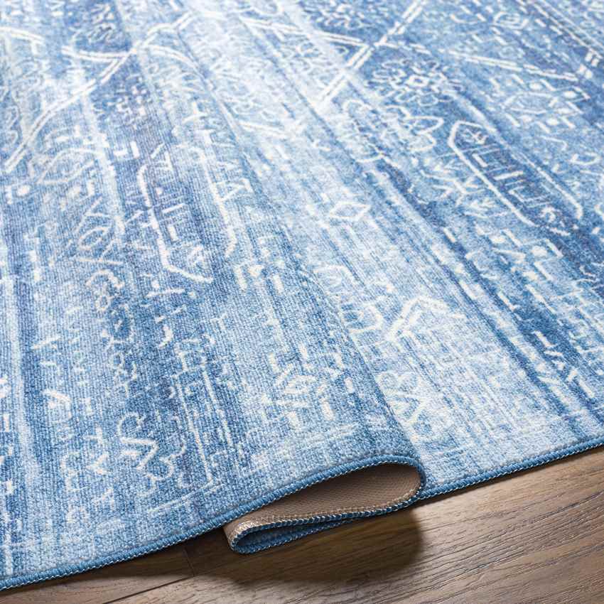 Rosalind Traditional Washable Rug, Cobalt