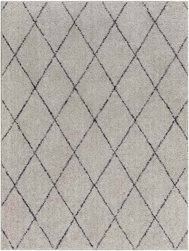 Konstantina Modern Washable Rug, Smoke Gray/Black