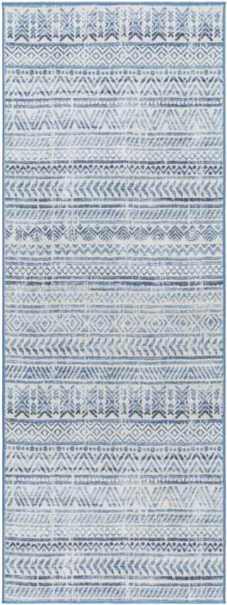 Katryna Global Washable Rug, Denim Blue