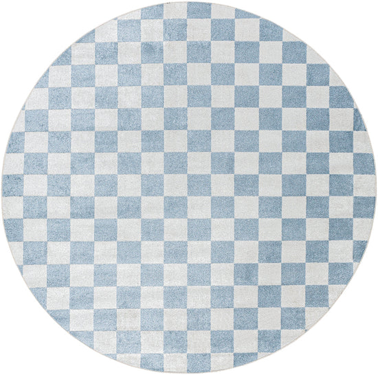 Shaquina Modern Washable Rug, Pale Blue