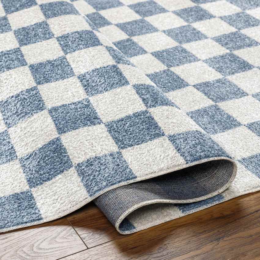 Shaquina Modern Washable Rug, Pale Blue