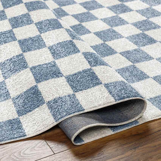 Shaquina Modern Washable Rug, Pale Blue