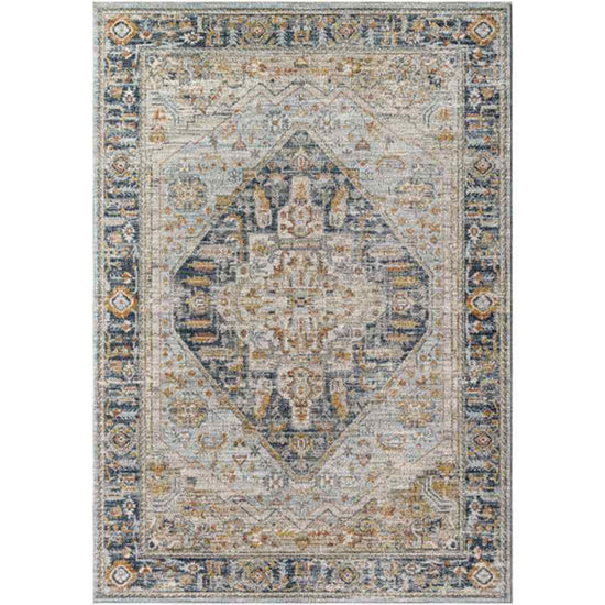 Ginni Traditional Rug, Navy/Light Gray