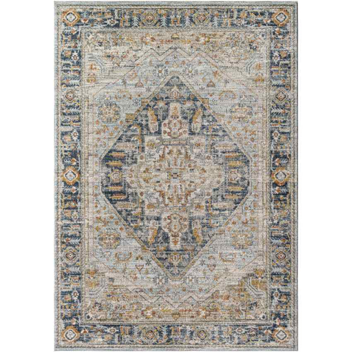 Ginni Traditional Rug, Navy/Light Gray