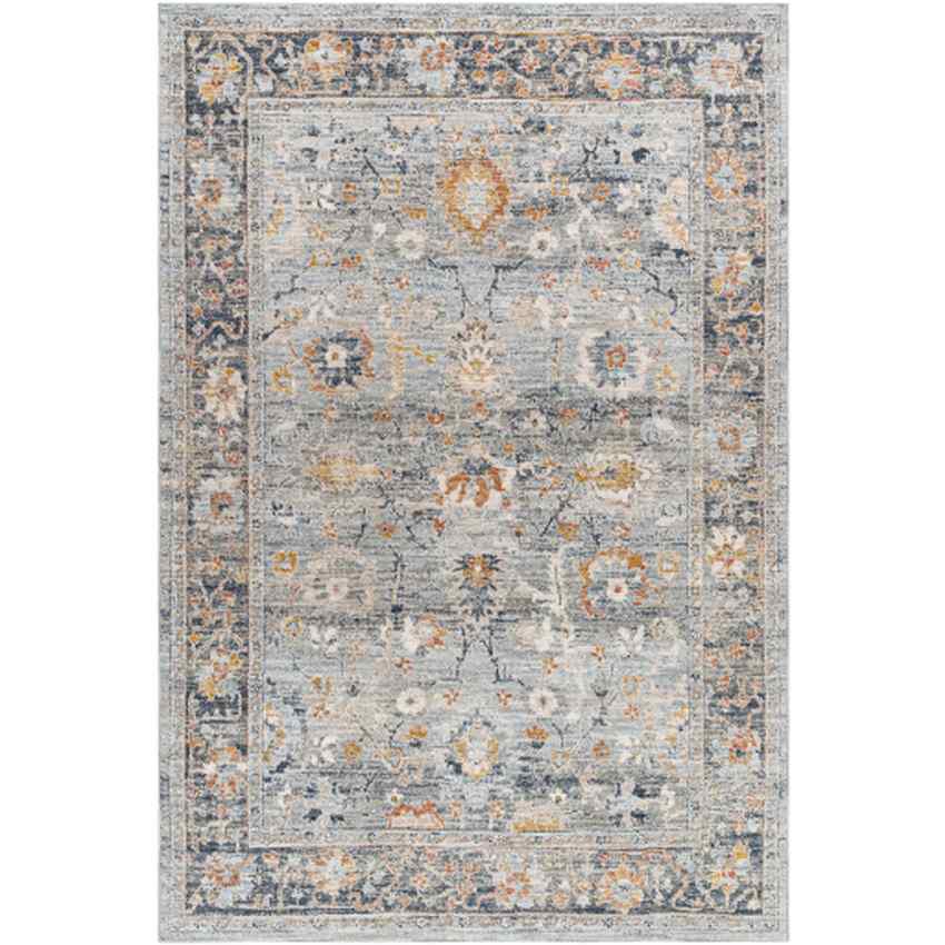 Kaelee Traditional Rug, Light Gray/Dark Blue