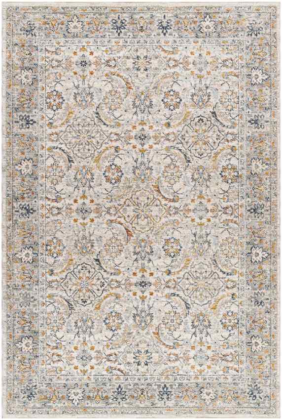 Stepfon Traditional Rug, Light Gray/Mustard