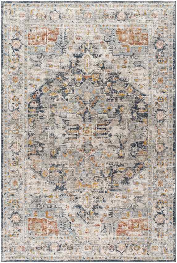 Maretta Traditional Rug, Charcoal/Light Gray