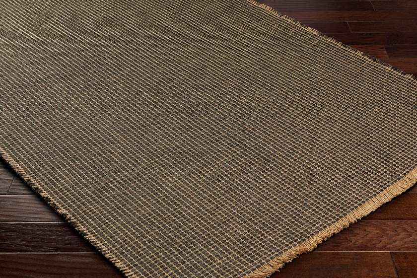 Hendy Solid & Border Rug, Charcoal