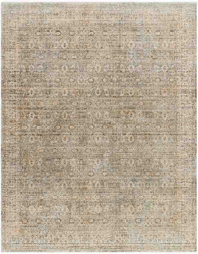 Moshe Traditional Washable Rug, Brown/Ivory