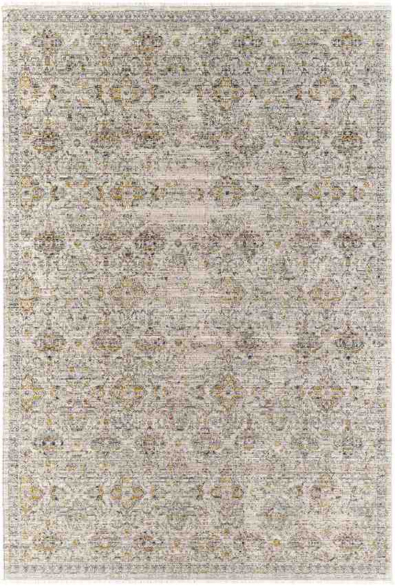 Radha Traditional Washable Rug, Dark Olive/Ivory