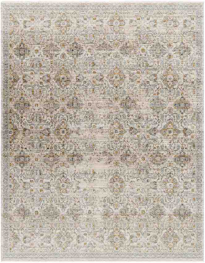 Radha Traditional Washable Rug, Dark Olive/Ivory