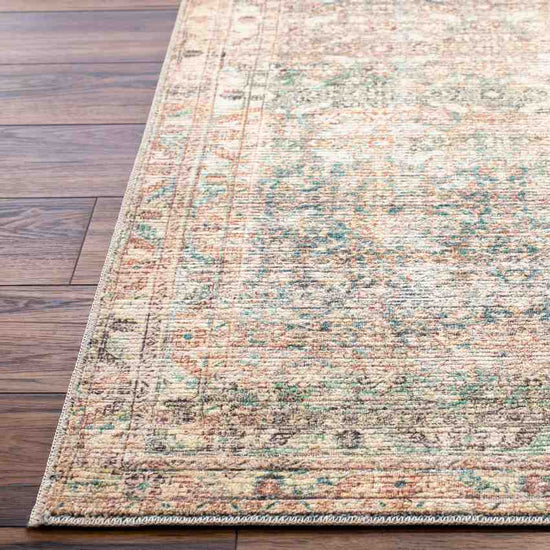 Jim Traditional Rug, Light Brown/Emerald