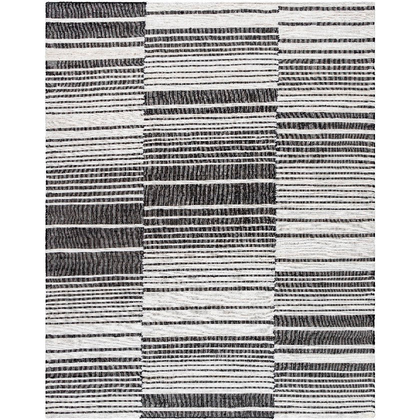 Katarina Modern Rug, Black/Light Silver