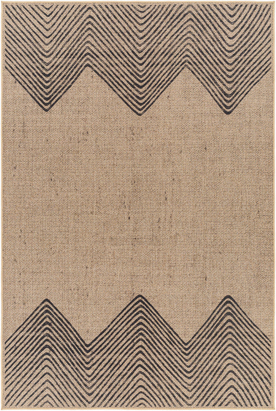 Nyomi Cottage Washable Rug, Tan/Black