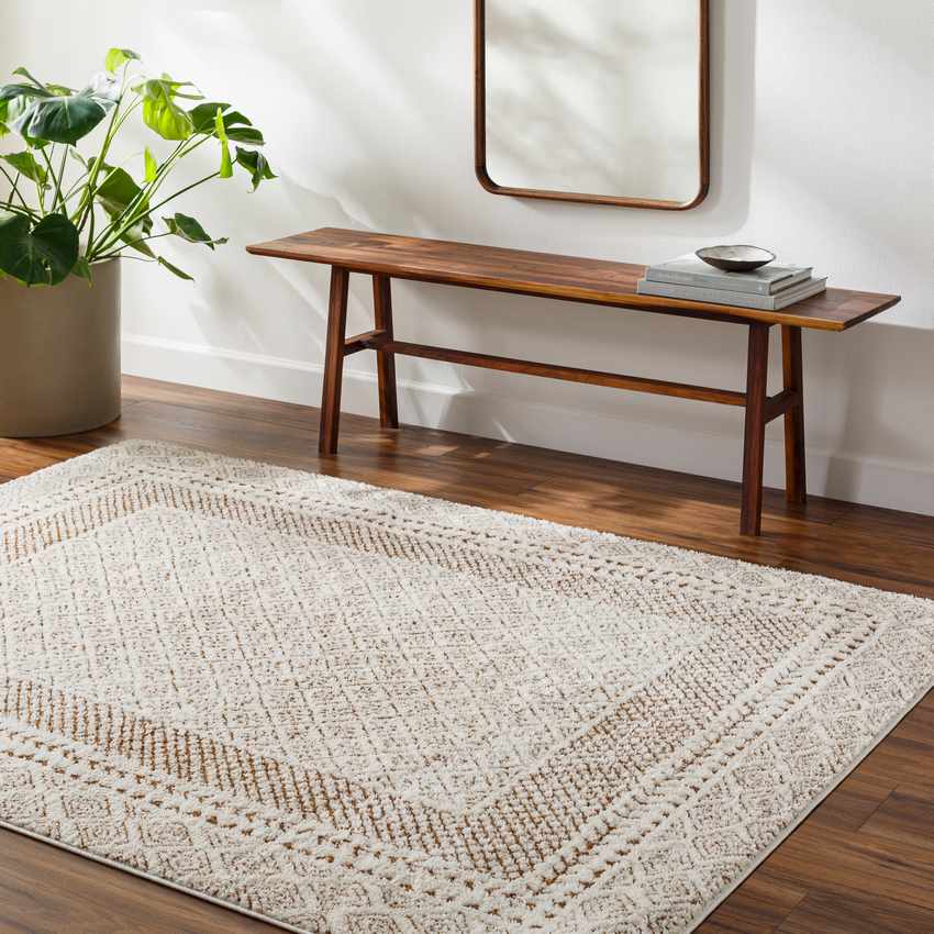 Vada Modern Rug, Ivory/Brown