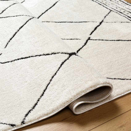 Josue Modern Rug, Ivory/Black