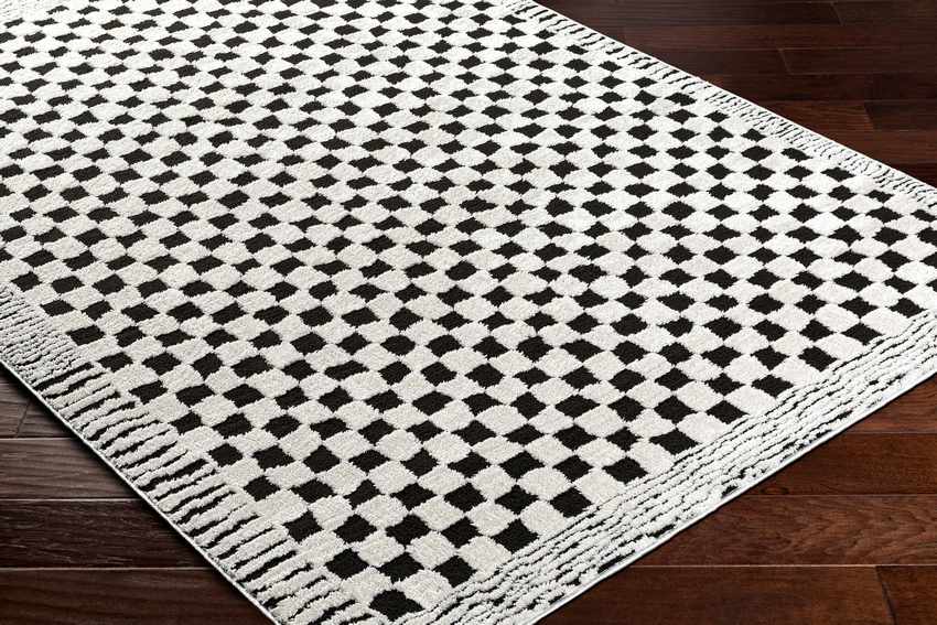 Zechariah Modern Rug, Ivory/Black