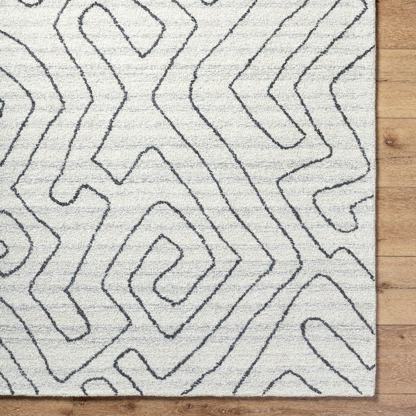 Tim Modern Rug, Ivory/Charcoal