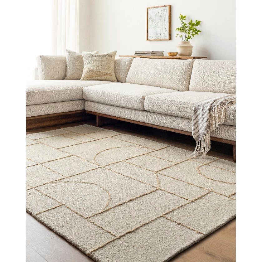 Tyerra Modern Rug, Light Beige