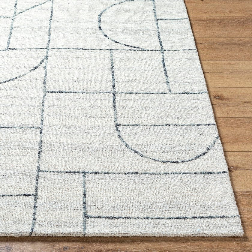 Tyerra Modern Rug, Cream/Light Slate