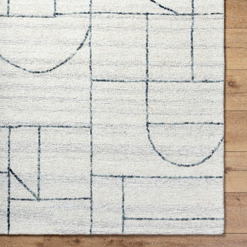 Tyerra Modern Rug, Cream/Light Slate