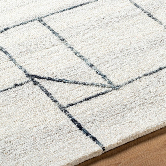 Tyerra Modern Rug, Cream/Light Slate