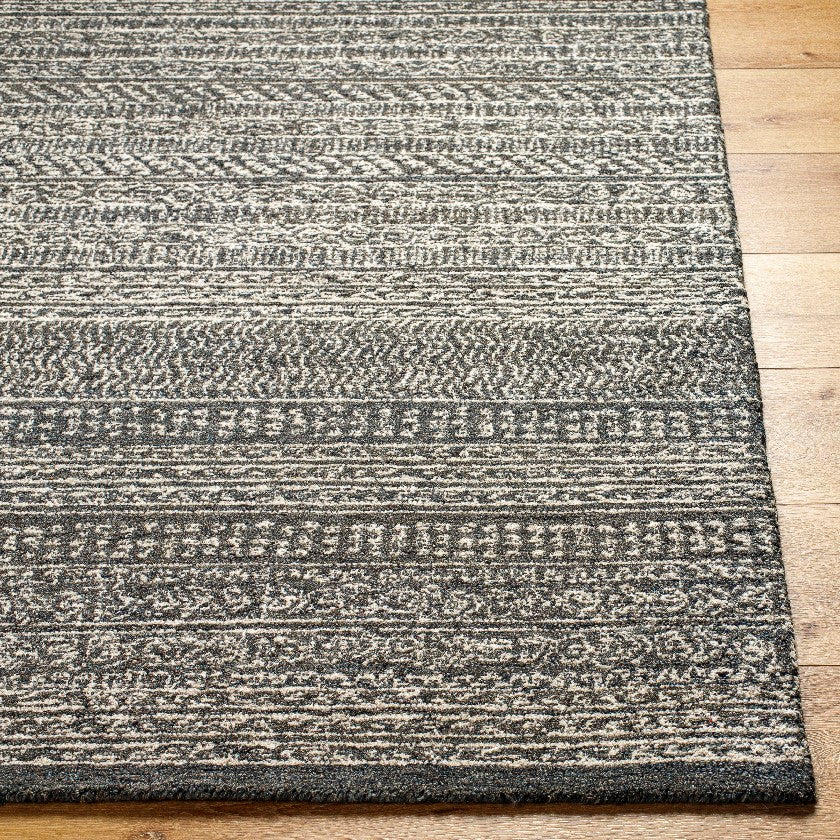 Melun Global Rug, Charcoal/Cream