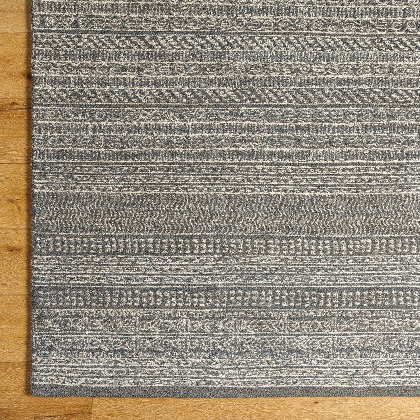 Melun Global Rug, Charcoal/Cream