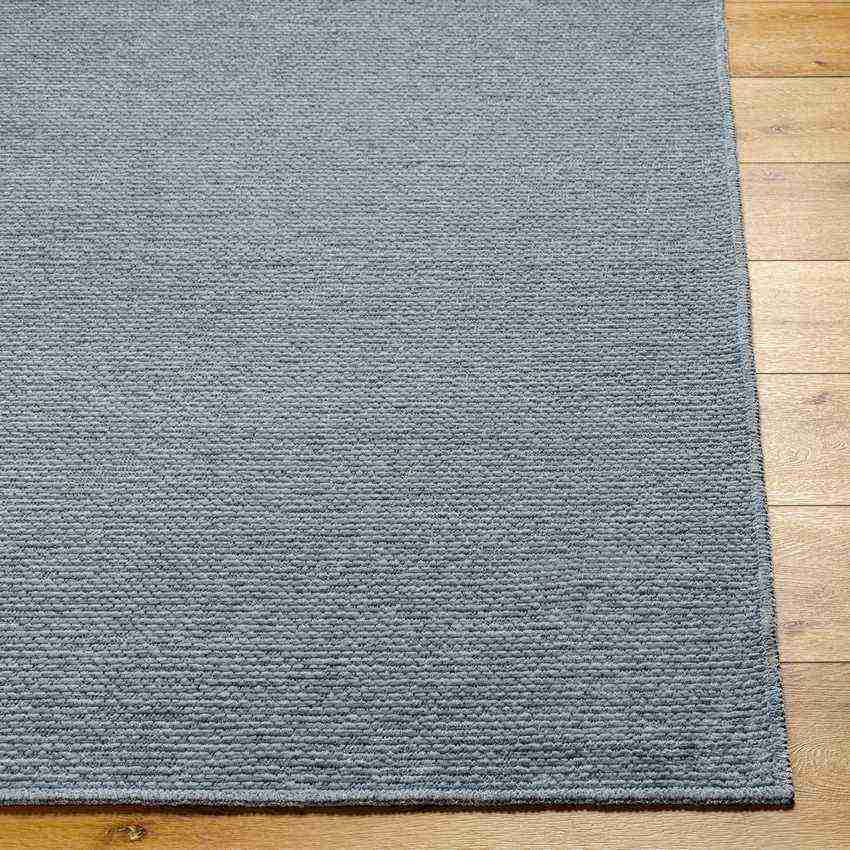 Tobey Solid & Border Washable Rug, Light Gray