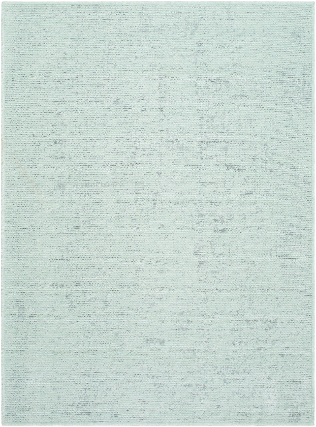 Tobey Solid & Border Washable Rug, Seafoam