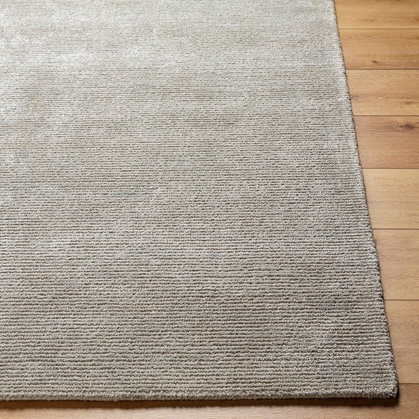 Jett Solid & Border Rug, Medium Gray