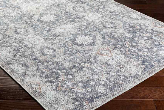 Naheed Traditional Washable Rug, Slate Gray