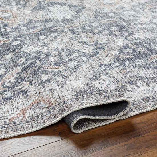 Naheed Traditional Washable Rug, Slate Gray