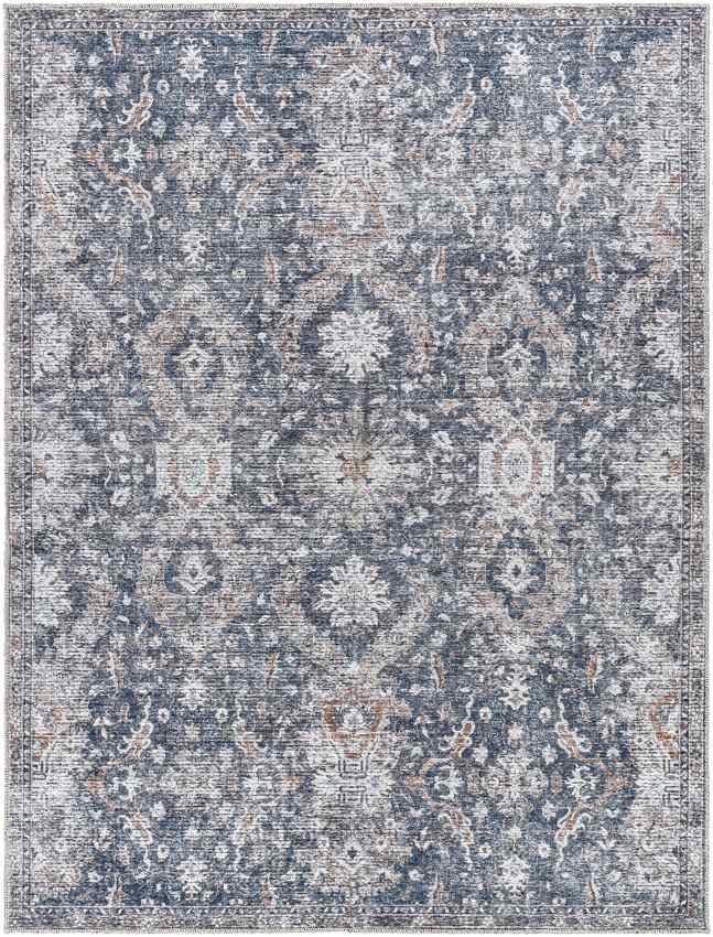 Lakeisha Traditional Washable Rug, Slate Gray