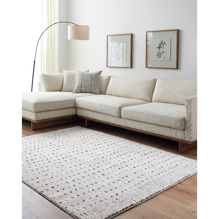 Haily Modern Rug, Ivory/Brown