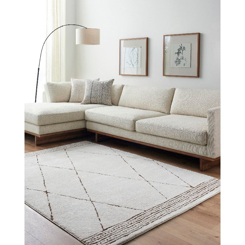 Gaetano Modern Rug, Ivory/Brown