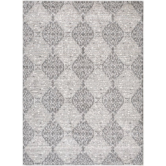 Javonne Modern Rug, Ivory/Black