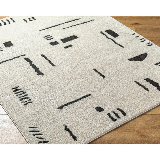 Keyauna Modern Rug, Ivory/Black