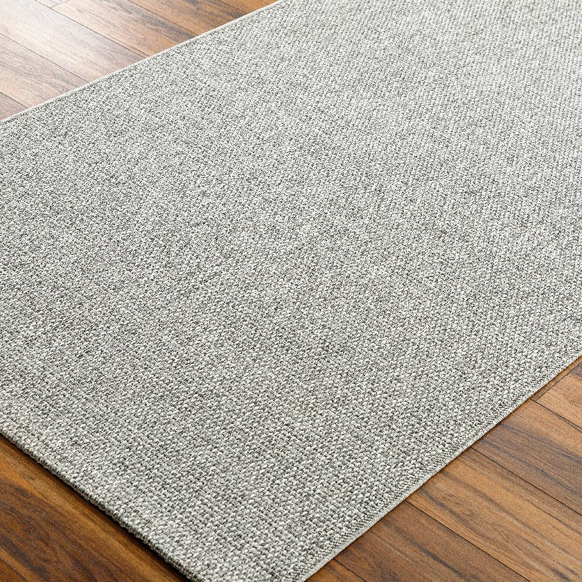 Nalani Solid & Border Rug, Silver