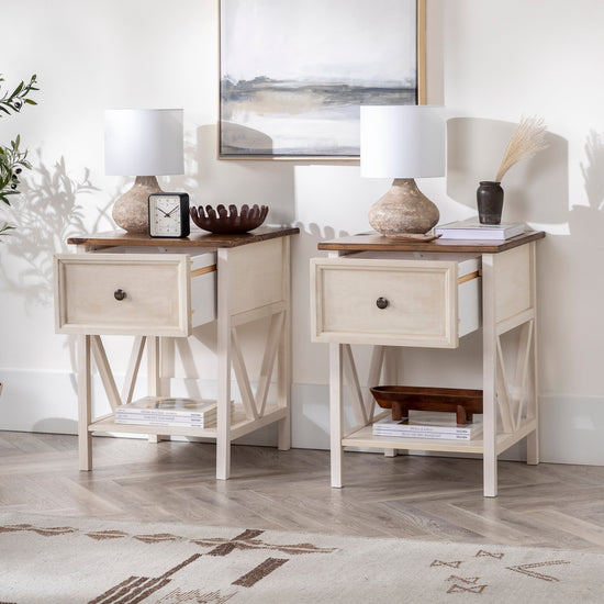 Natalee Wood Nightstand / Side Table