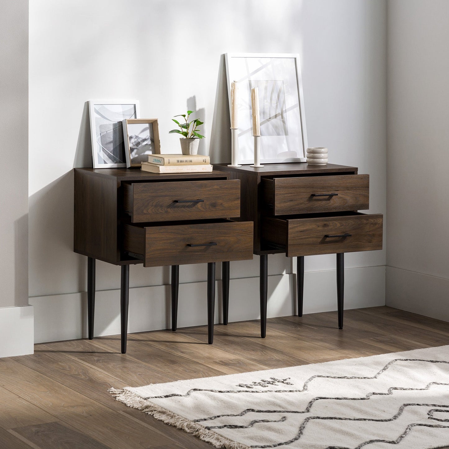 Olivia Two-Drawer Nightstand / Side Table, Set of 2