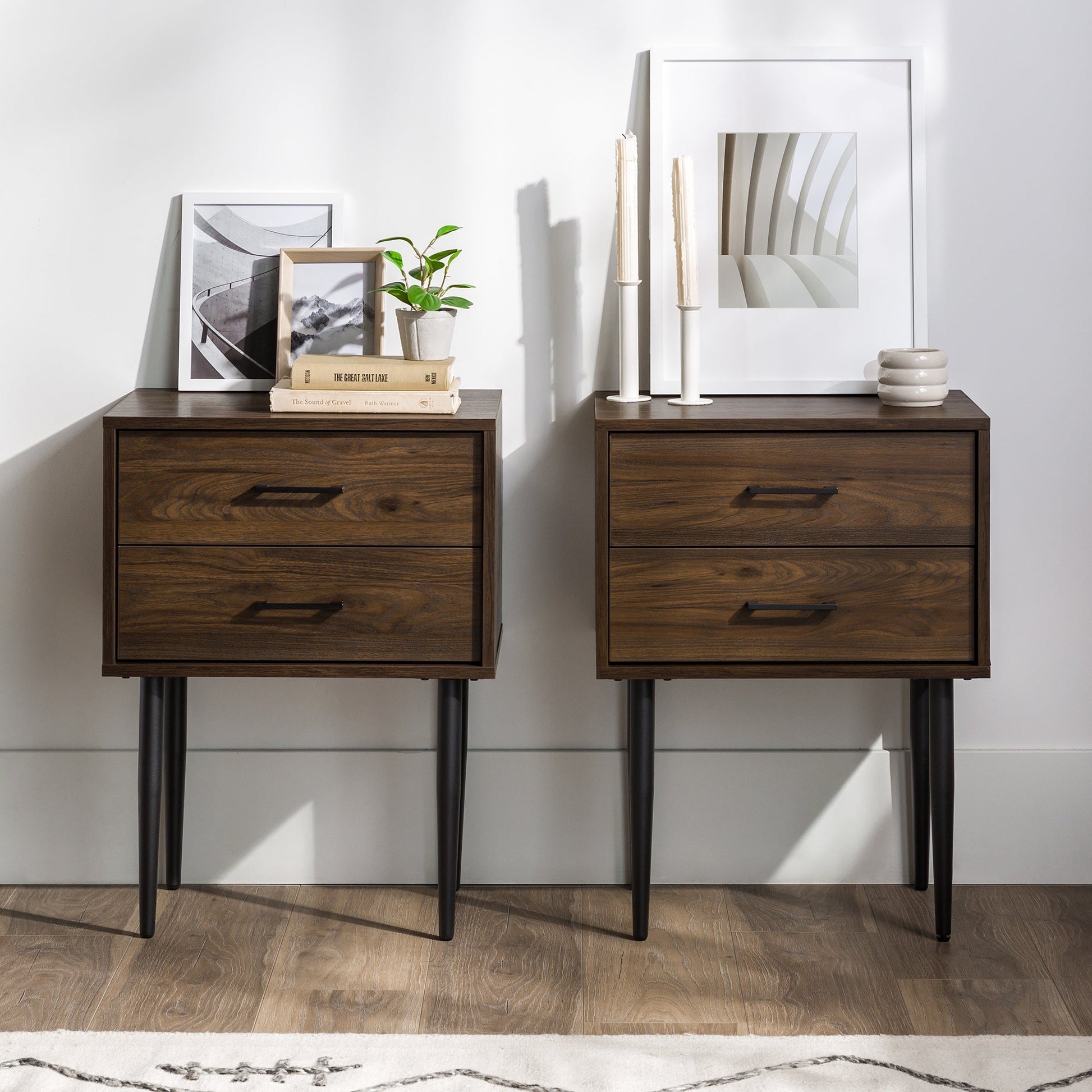 Olivia Two-Drawer Nightstand / Side Table, Set of 2