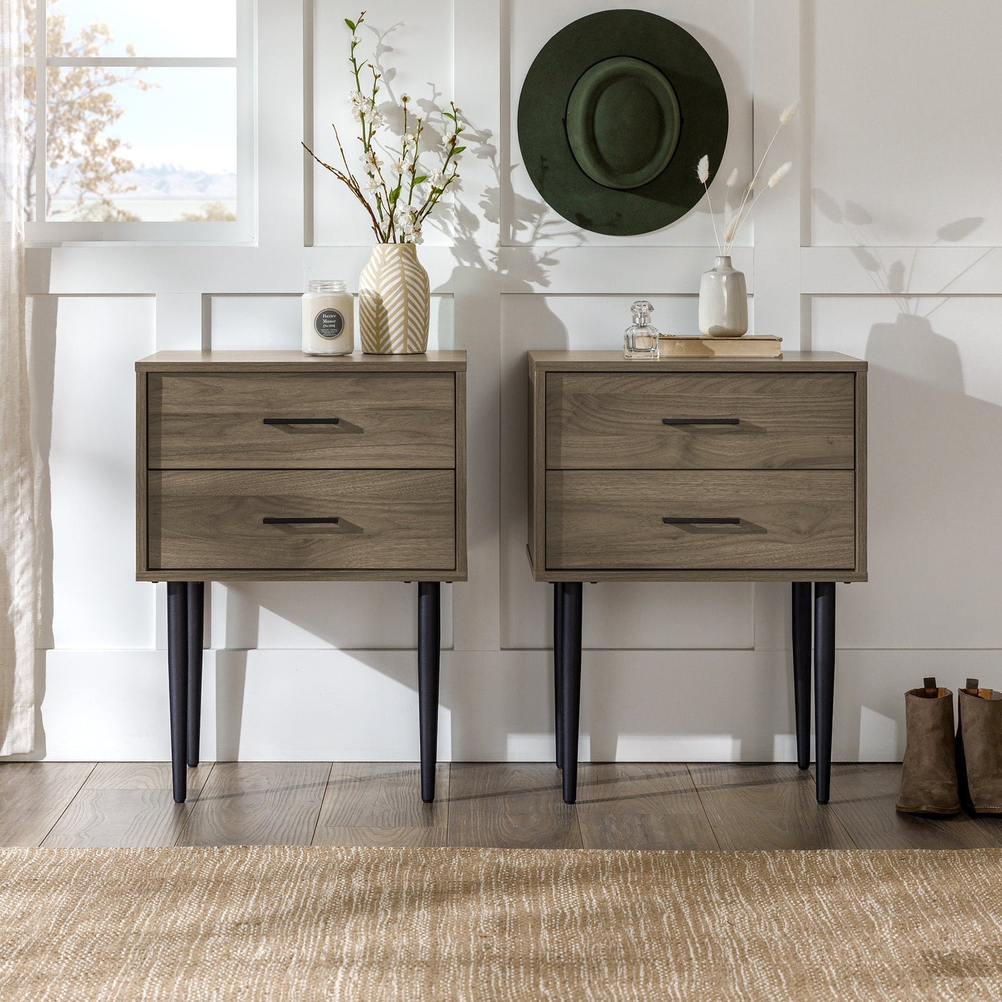 Olivia Two-Drawer Nightstand / Side Table, Set of 2