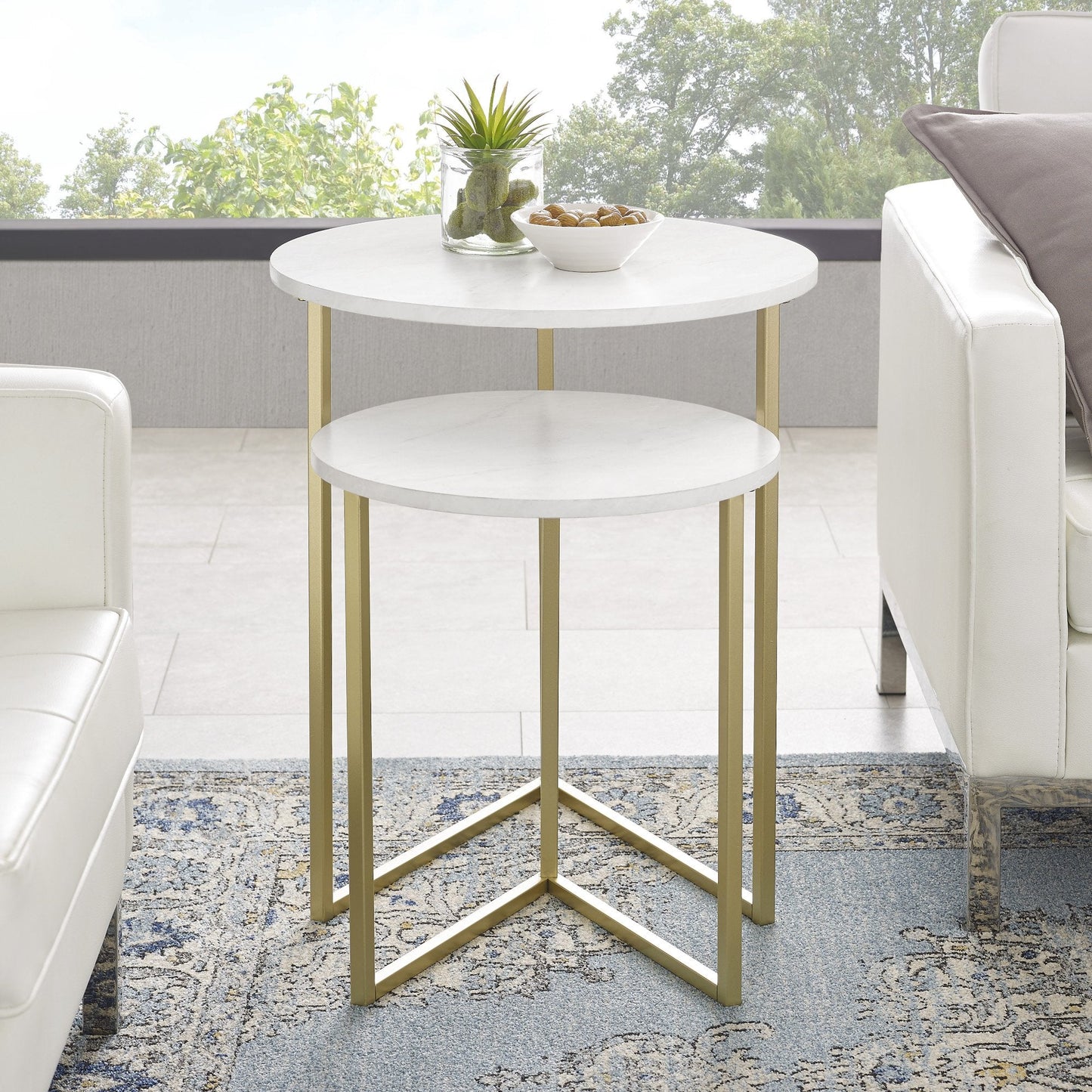 Victoria 2-Piece V Leg Nesting Side Tables