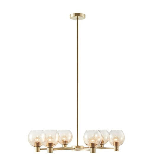 Blaire Blaire Chandelier - Antique Brass/Amber - Mac & Mabel